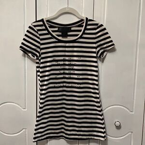 Kardashian Collection striped graphic Tee shirt XS